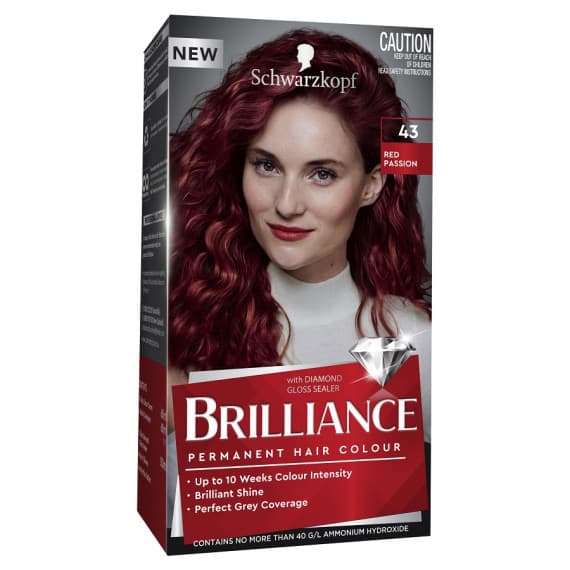 Schwarzkopf Brilliance 43 Red Passion hair colour - vibrant shine and protection - Pharmacy Direct