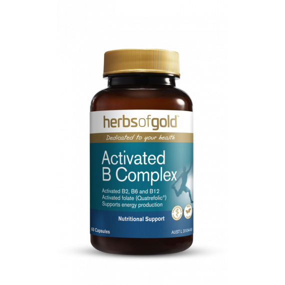 Herbs of Gold Activated B Complex 60 Capsules - Energy and Nervous System Support - Pharmacy Direct