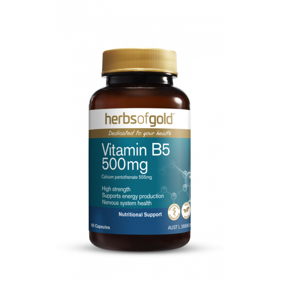 Herbs of Gold Vitamin B5 500mg Capsules - Boost Energy at Pharmacy Direct