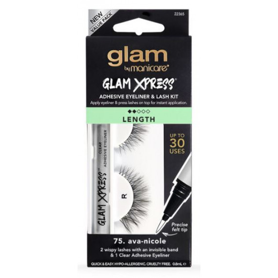 Glam By Manicare 75. Ava - Nicole Glam Xpress Clear Adhesive Eyeliner & Lash Kit