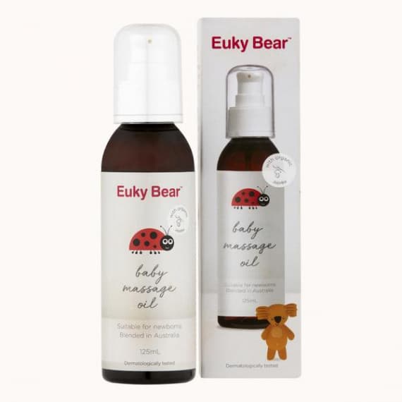 Euky Bear Baby Massage Oil 125ml - Gentle Nourishing Baby Skin Care - Pharmacy Direct