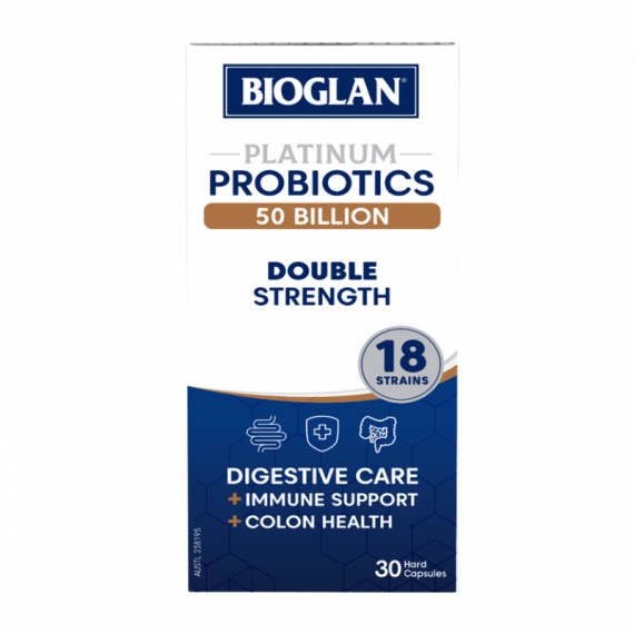 Bioglan Platinum Probiotic 50 Billion 30 Capsules - Gut Health Support - Pharmacy Direct