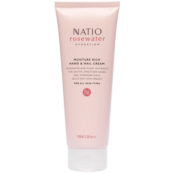 Natio Rosewater Hydration Moisture Rich Hand & Nail Cream 100ml