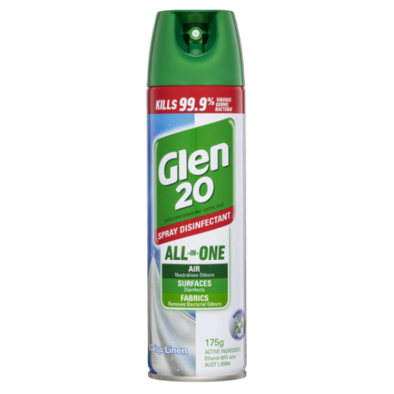 Glen 20 All In One Disinfectant Spray Crisp Linen 175g