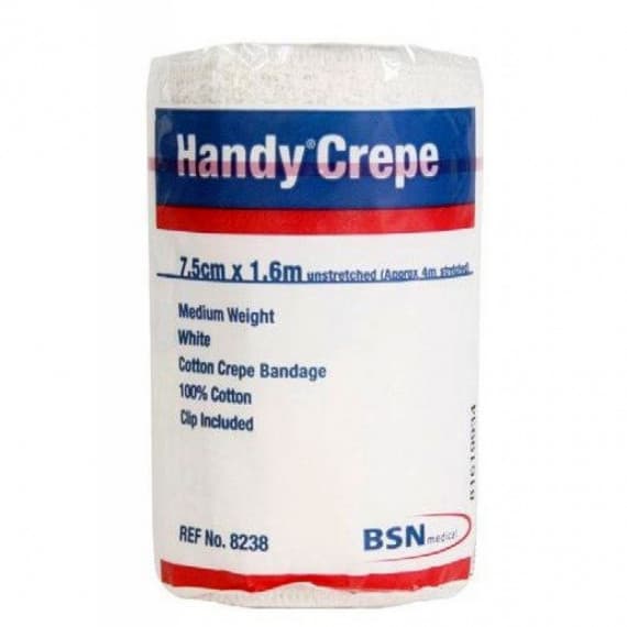 Handy Crepe Bandage Medium White 7.5cm x 1.6m - Reliable Support - Pharmacy Direct