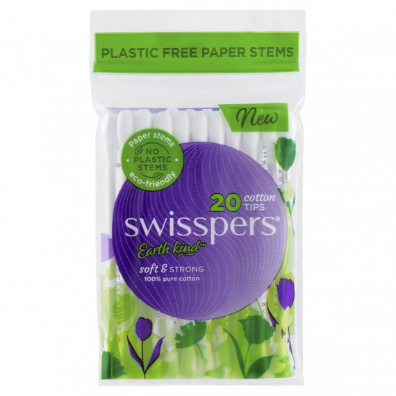 Swisspers Cotton Tips Paper Stems 20 Pack