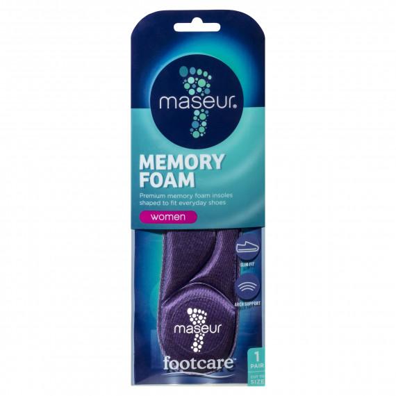 Maseur Footcare Women's Memory Foam Insoles 1 Pair