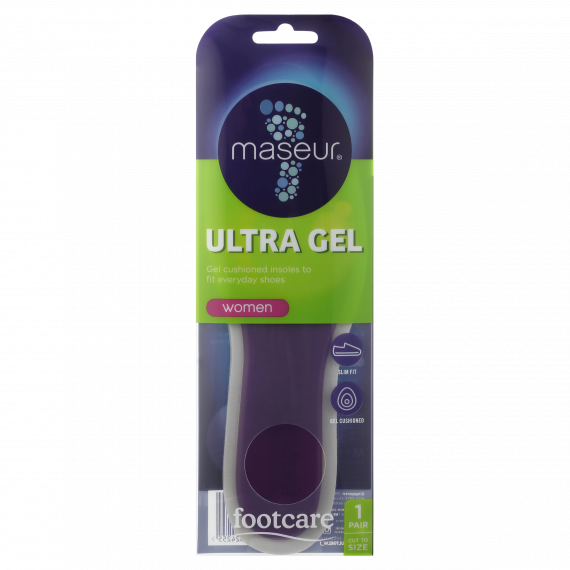 Maseur Footcare Womens Ultra Gel Insoles 1 Pair