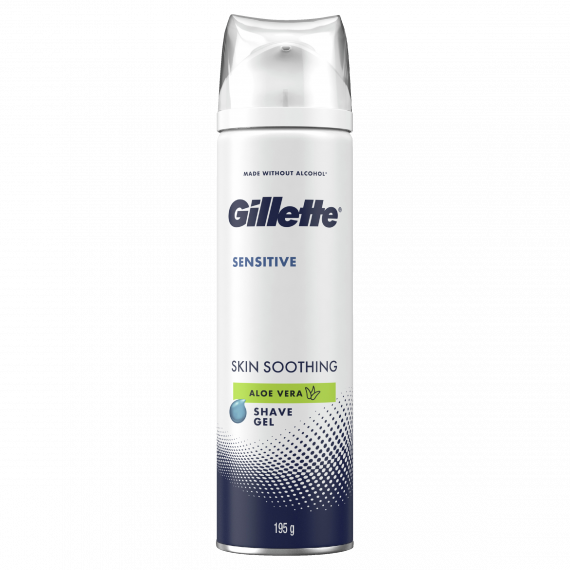 Gillette Sensitive Skin Soothing Aloe Vera Shave Gel 195g - Smooth Shave - Pharmacy Direct