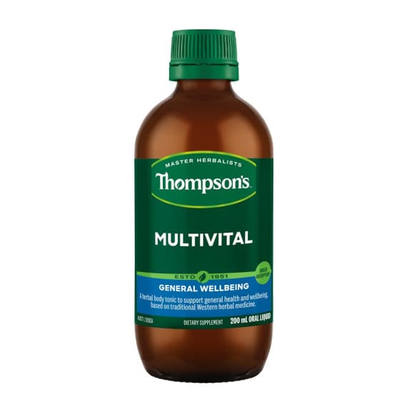 Thompsons Multivital Oral Liquid 200ml - Energy and Vitality Support - Pharmacy Direct