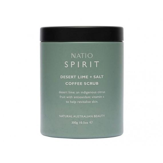Natio Spirit Desert Lime Plus Salt Coffee Scrub 300g for exfoliation and glow - Pharmacy Direct