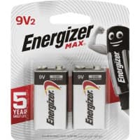 Energizer MAX 9V Alkaline Batteries 2 Pack