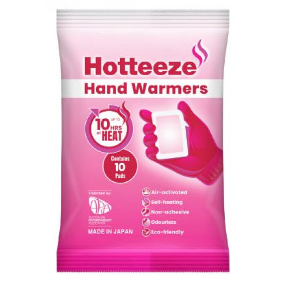 Hotteeze Hand Warmers 1 Pack 10 Pads - Instant Warmth - Pharmacy Direct