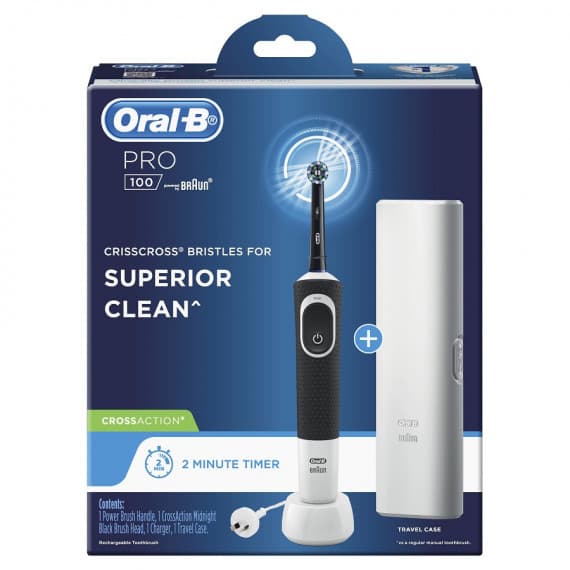 Oral B Pro 100 CrossAction Electric Toothbrush - Superior Oral Care - Pharmacy Direct