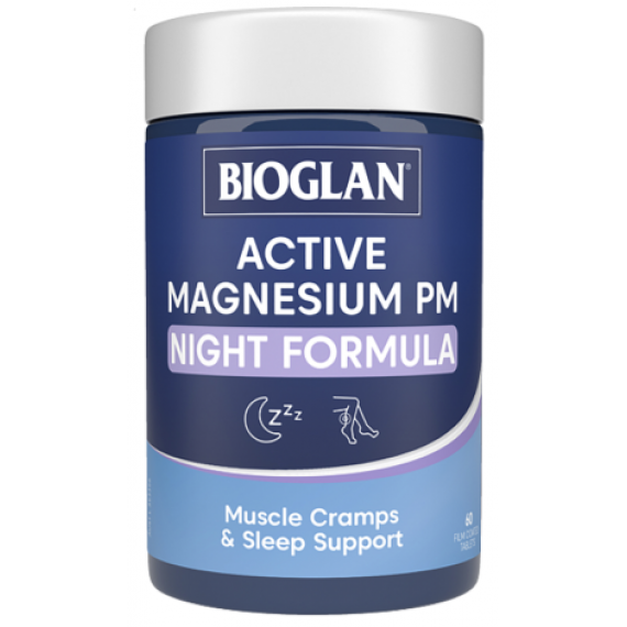Bioglan Active Magnesium PM Night Formula 60 Tablets - Supports Restful Sleep - Pharmacy Direct