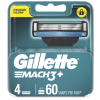 Gillette Mach3+ Replacement Cartridges 4 Pack