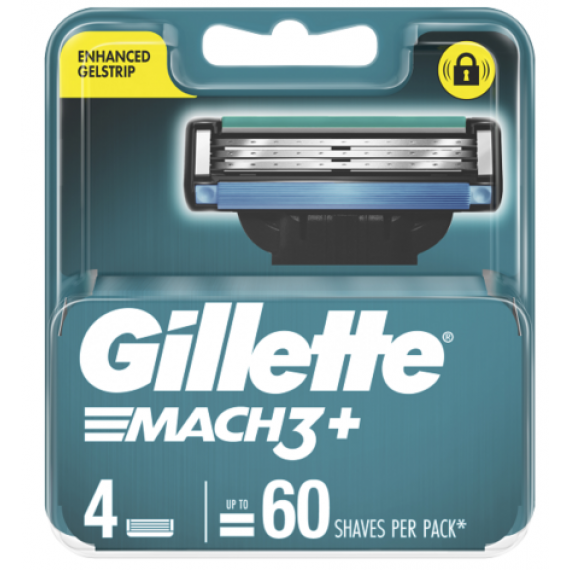 Gillette Mach3+ Replacement Cartridges 4 Pack - Smooth Shaving - Pharmacy Direct