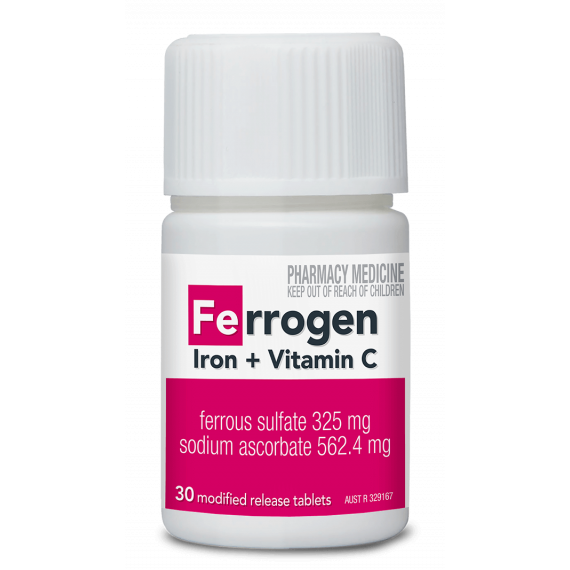 Ferrogen Iron + Vitamin C 30 Tablets - Boost Absorption and Energy - Pharmacy Direct