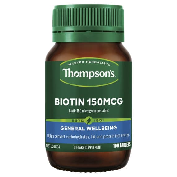 Thompsons Biotin 150mcg 100 Tablets - Healthy Hair & Skin - Pharmacy Direct