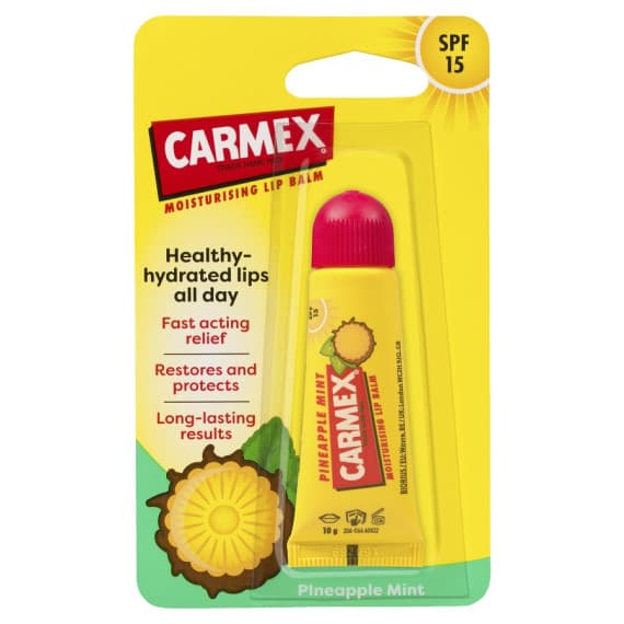 Carmex Pineapple Mint SPF 15 Lip Balm 10g - Hydrate and Protect - Pharmacy Direct
