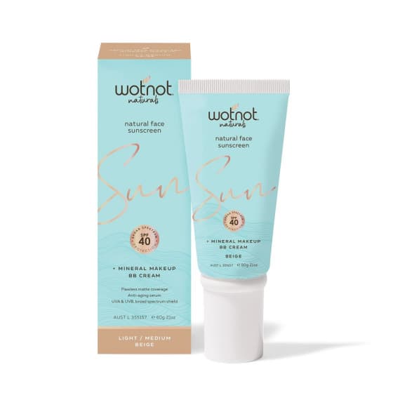Wotnot Natural Face Sunscreen SPF 40 Plus Mineral Make Up Beige 60g - Protection and Hydration - Pharmacy Direct