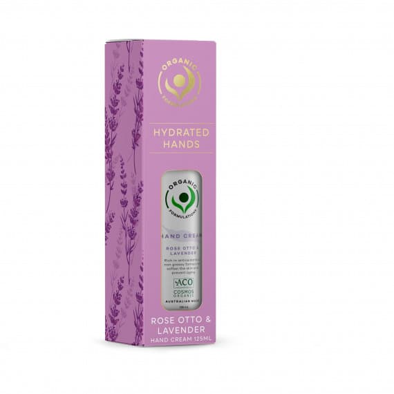 Buy Organic Formulations Hydrated Hands Gift Pack Rose Otto And Lavender Hand Cream 125mL Online Pharmacy Direct AU