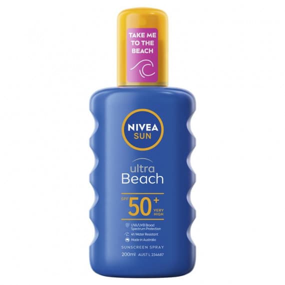 Nivea Sun Ultra Beach Protect Spray SPF 50+ 200ml - Ultimate Sun Protection - Pharmacy Direct