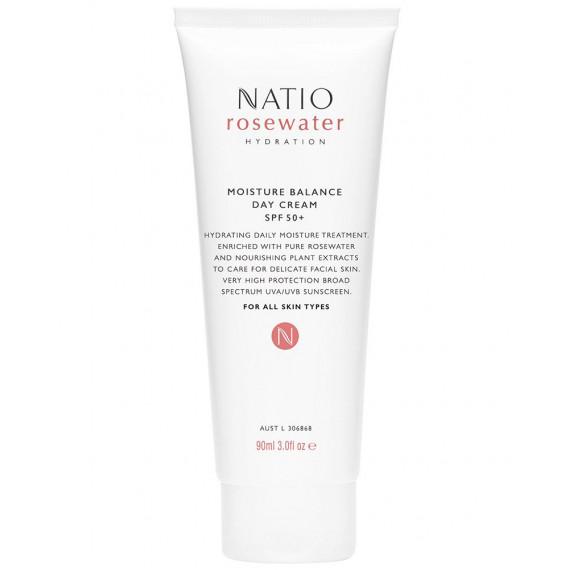 Natio Rosewater Hydration Moisture Balance Day Cream SPF 50 90ml - Hydration and Protection - Pharmacy Direct