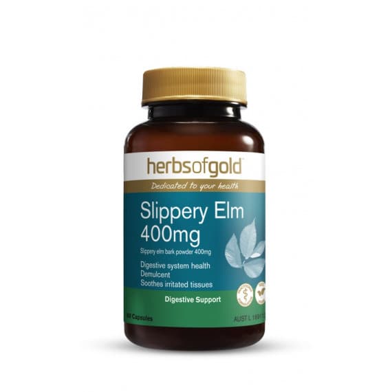 Herbs of Gold Slippery Elm 400mg 60 capsules - Supports Digestive Health - Pharmacy Direct