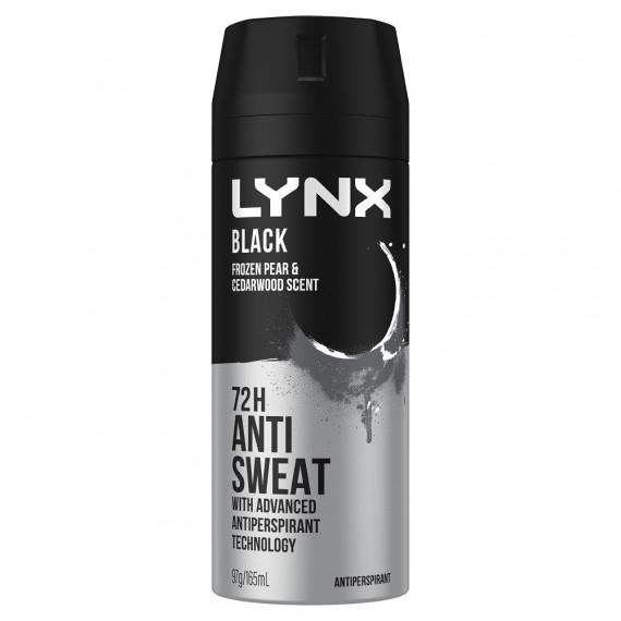 Lynx Antiperspirant Aerosol Black 165ml - All-Day Freshness - Pharmacy Direct