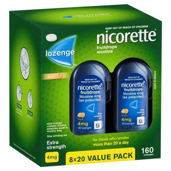 Nicorette Lozenges Fruit Drops 4mg 160 Lozenges Value Pack