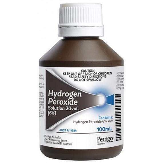 Perrigo Hydrogen Peroxide 20 Vol Solution 100ml - Cleaning and Disinfection Power - Pharmacy Direct