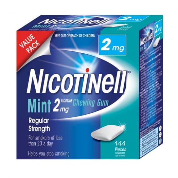 Buy Nicotinell Mint Nicotine Chewing Gum 2mg Regular Strength 144 pieces Online Pharmacy Direct AU