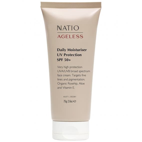 Buy Natio Ageless Daily Moisturiser UV Protection SPF 50 Plus 75g Online Pharmacy Direct AU