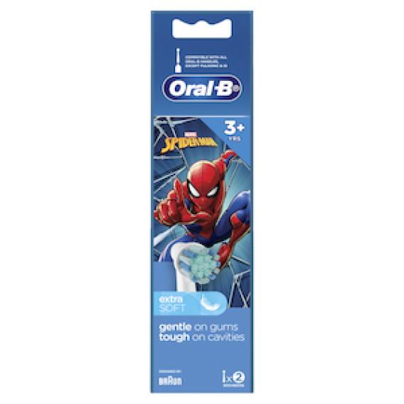 Oral B Power Vitality Kids Stages Refill Spiderman 2 Pack - Fun Oral Care for Kids - Pharmacy Direct