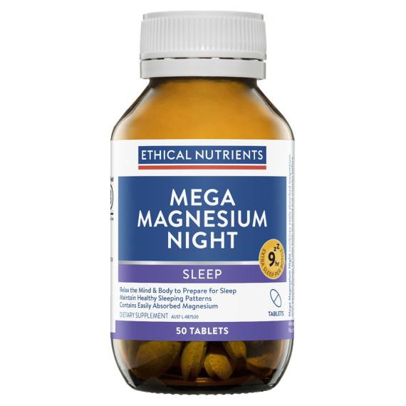 Ethical Nutrients Mega Magnesium Night Tablets 50 - Sleep and Muscle Support - Pharmacy Direct