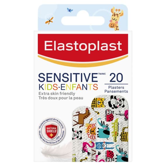 Elastoplast Sensitive Kids Animals 20 Pack gentle protection for children - Pharmacy Direct