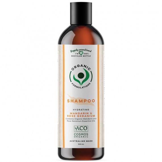 Organic Formulations Mandarin & Rose Geranium Shampoo 500ml