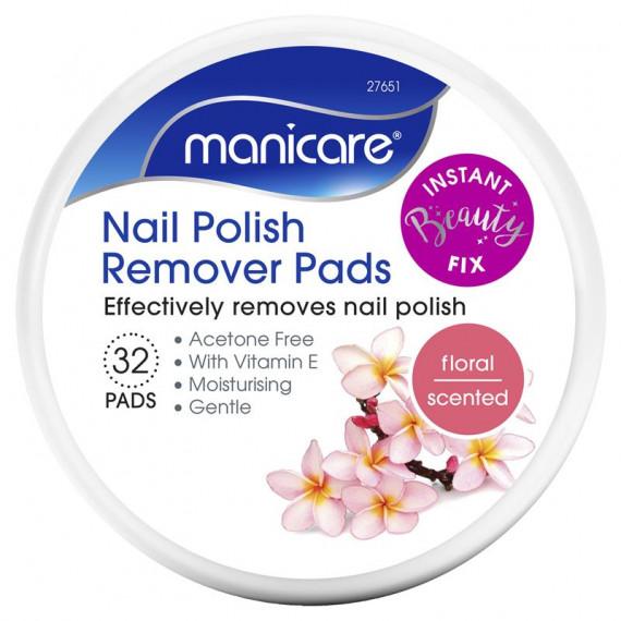 Manicare Nail Polish Remover Pads Floral 32 Pads