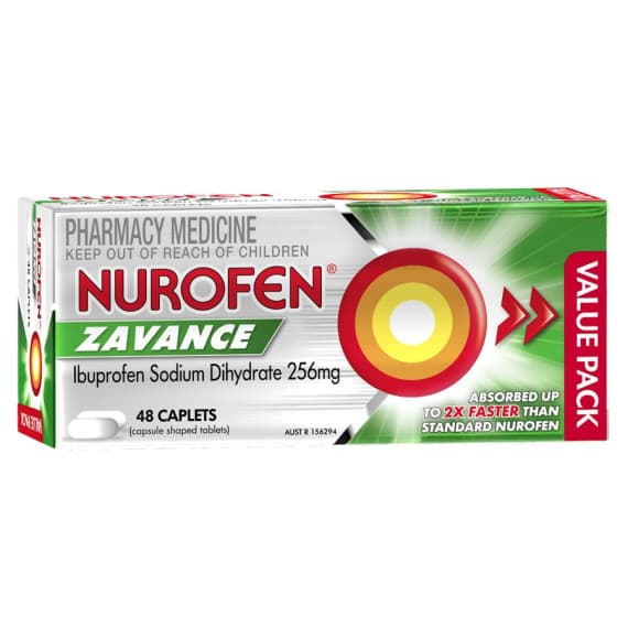Buy Nurofen Zavance Fast Pain Relief Caplets 256mg Ibuprofen 48 Value Pack Online Pharmacy Direct AU