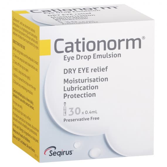 Cationorm Preservative-Free Eye Drops 30 Vials - Available at Pharmacy Direct
