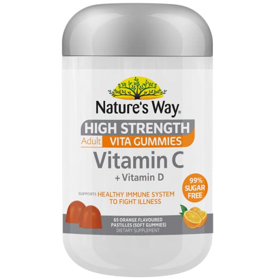 Nature's Way High Strength Adult Vita Gummies Vitamin C + Vitamin D 65's