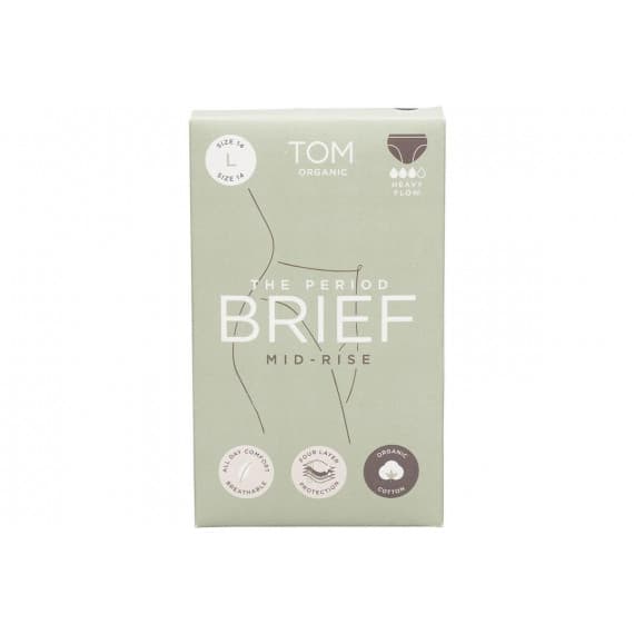 Tom Organic The Period Brief Mid-Rise Black Large