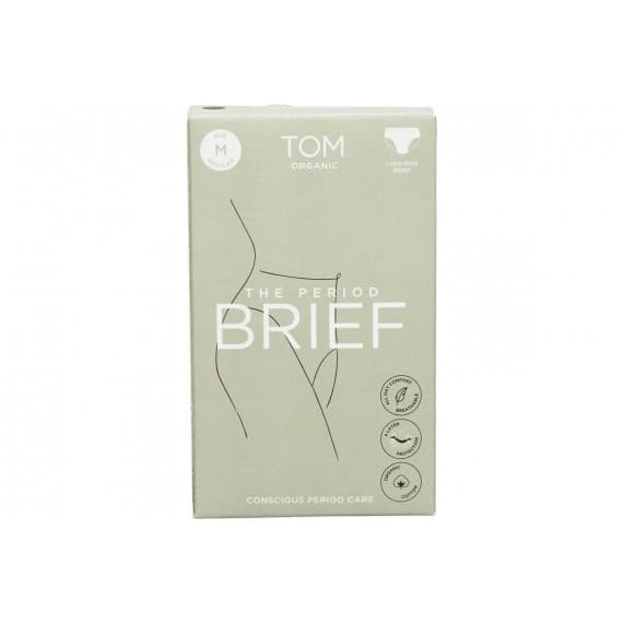 Tom Organic The Period Brief Mid-Rise Black Medium