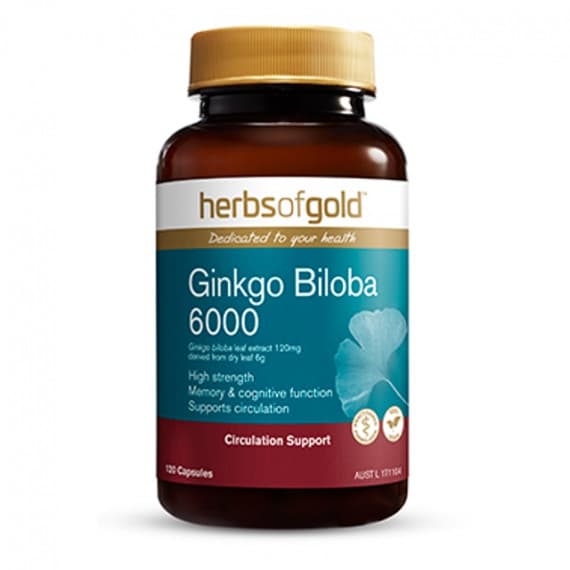 Herbs of Gold Ginkgo Biloba 6000 120 Capsules