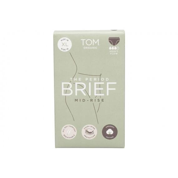 Tom Organic The Period Brief Mid-Rise Black Extra Large