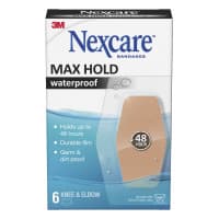 Nexcare Max Hold Waterproof Knee and Elbow Bandages 6 pack