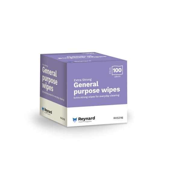 Reynard General Purpose Wipes 100 pack strong cleaning hygiene - Pharmacy Direct