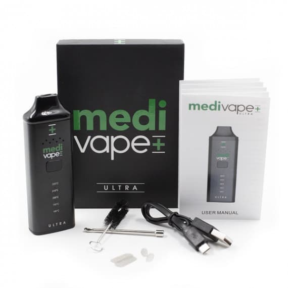 Medivape Ultra Vaporizer black portable herbal inhaler - Pharmacy Direct