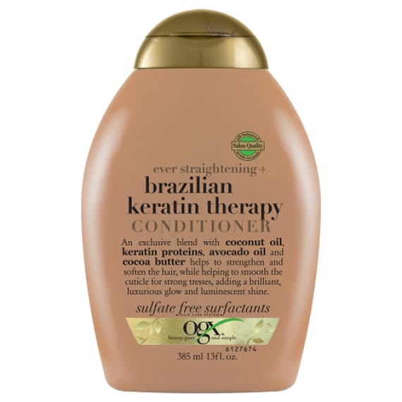 Buy Ogx Ever Straightening Plus Smoothing and Shine Brazilian Keratin Therapy Conditioner For Dull Hair 385ml Online Pharmacy Direct AU